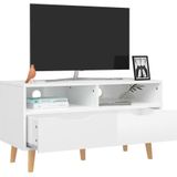 VidaXL TV-meubel 90x40x48,5 cm Spaanplaat Hoogglans Wit