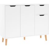 VidaXL Dressoir 90x30x72 Spaanplaat Hooglans Wit