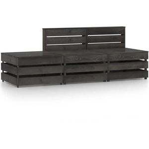 3-tlg. Garten-Lounge-Set Grau Imprägniertes Kiefernholz Vidaxl