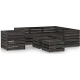 vidaXL 8-delige Loungeset grijs geïmpregneerd grenenhout