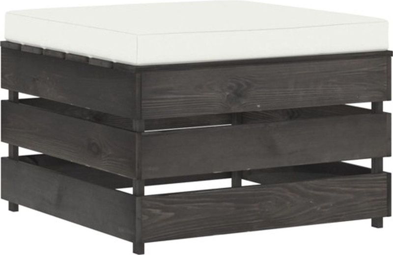 vidaXL Modulare Ottomane mit Kissen Grau Imprägniertes Holz