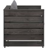 2-tlg. Garten-Lounge-Set mit Kissen Grau Imprägniertes Holz Vidaxl