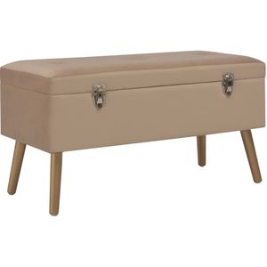 VidaXL Bankje met Opbergvak 80 cm Fluweel Beige