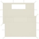 vidaXL Pavillon-Seitenwände mit Fenstern 2 Stk. Creme