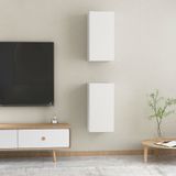 VidaXL TV-meubelen 2 st 30,5x30x60 cm - Bewerkt Hout Wit