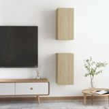 VidaXL TV-meubelen 2 st 30,5x30x60 cm - Spaanplaat Sonoma Eikenkleurig