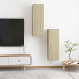 VidaXL TV-meubelen 2 st 30,5x30x90 cm - Spaanplaat Sonoma Eikenkleurig
