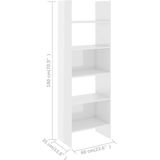 VidaXL Boekenkast 60x35x180 cm - Hoogglans Wit