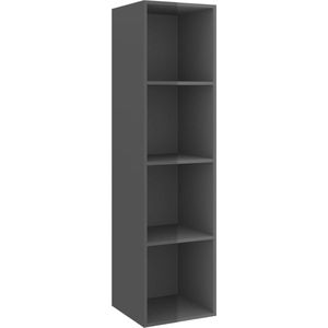 vidaXL TV-Wandschrank Hochglanz-Grau 37x37x142,5 cm Holzwerkstoff