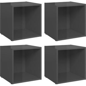 vidaXL-Tv-meubelen-4-st-37x35x37-cm-spaanplaat-hoogglans-grijs