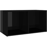VidaXL TV-meubel 72x35x36,5 cm Spaanplaat Hoogglans Zwart