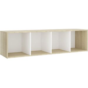 vidaXL-Tv-meubel-142,5x35x36,5-cm-spaanplaat-wit-sonoma-eikenkleurig