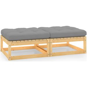 vidaXL Gartenhocker mit Kissen 2 Stk. Massivholz Kiefer