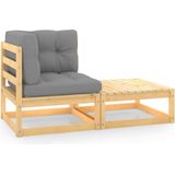 vidaXL 2-tlg. Garten-Lounge-Set mit Kissen Kiefer Massivholz