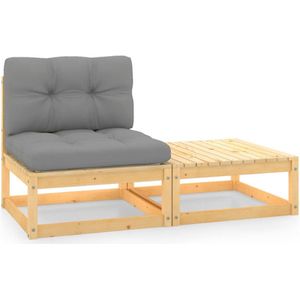 vidaXL 2-tlg. Garten-Lounge-Set mit Kissen Kiefer Massivholz