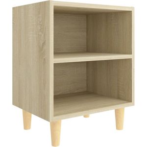 vidaXL-Nachtkastje-met-houten-poten-40x30x50-cm-sonoma-eikenkleurig