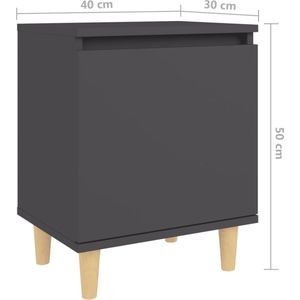 vidaXL-Nachtkastje-met-massief-houten-poten-40x30x50-cm-grijs