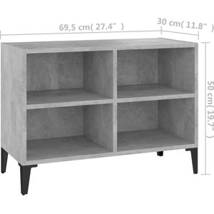 vidaXL - Tv-meubel - met - metalen - poten - 69,5x30x50 - cm - betongrijs