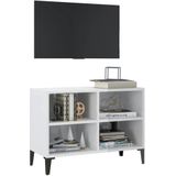 VidaXL Tv-meubel Metalen Poten 69,5x30x50 cm Hoogglans Wit