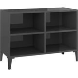 VidaXL Tv-meubel Metalen Poten 69,5x30x50 cm Hoogglans Grijs