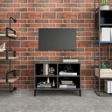 VidaXL Tv-meubel Metalen Poten 69,5x30x50 cm Hoogglans Grijs