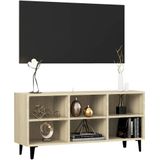 VidaXL Tv-meubel Metalen Poten 103,5x30x50 cm Sonoma Eikenkleurig
