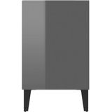 VidaXL Tv-meubel Metalen Poten 103,5x30x50 cm Hoogglans Grijs