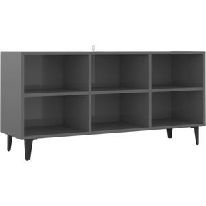 VidaXL Tv-meubel Metalen Poten 103,5x30x50 cm Hoogglans Grijs