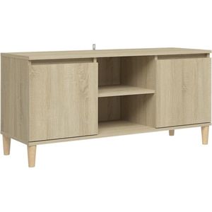 vidaXL-Tv-meubel-met-houten-poten-103,5x35x50-cm-sonoma-eikenkleurig