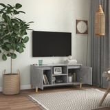 vidaXL-Tv-meubel-met-massief-houten-poten-103,5x35x50-cm-betongrijs