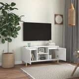 vidaXL-Tv-meubel-met-houten-poten-103,5x35x50-cm-hoogglans-wit
