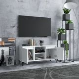 VidaXL TV-meubel Metalen Poten 103,5x35x50 cm Wit
