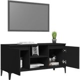 VidaXL TV-meubel Metalen Poten 103,5x35x50 cm Zwart