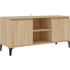 vidaXL Tv-meubel met metalen poten 103,5x35x50 cm sonoma eikenkleurig