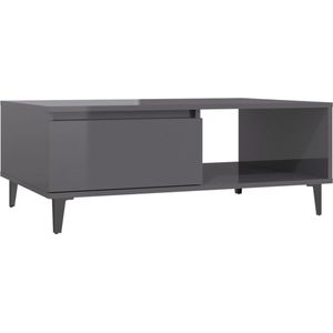 VidaXL Salontafel 90x60x35 cm Hoogglans Grijs