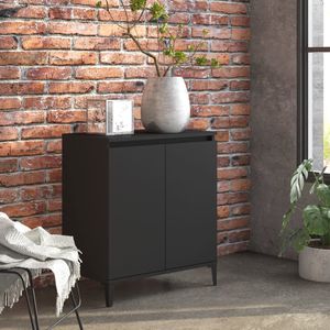 vidaXL - Dressoir - 60x35x70 - cm - spaanplaat - zwart