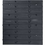 vidaXL 48tlg. Behälter-Set für Kleinteile mit Wandplatten Blau Schwarz