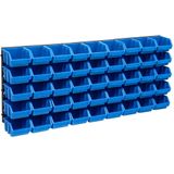 vidaXL 48tlg. Behälter-Set für Kleinteile mit Wandplatten Blau Schwarz
