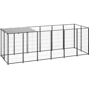 vidaXL Hundezwinger Schwarz 330x110x110 cm Stahl