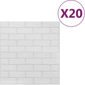 VidaXL-3D-behang-zelfklevend-20-st-bakstenen-wit