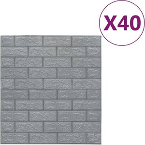 VidaXL-3D-behang-zelfklevend-40-st-bakstenen-antracietkleurig