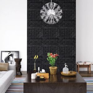 vidaXL - 3D-behang - zelfklevend - 10 - st - bakstenen - zwart
