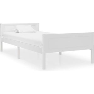 vidaXL Bedframe massief grenenhout wit 100x200 cm