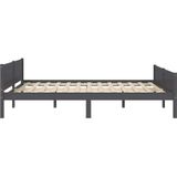 Massivholzbett，Schlafzimmerbett，Doppelbett Kiefer Grau 120x200 cm vidaXL