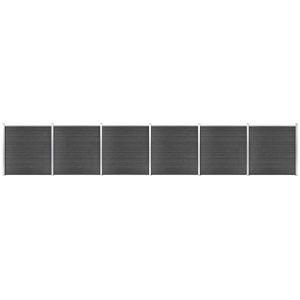 vidaXL - Schuttingpanelenset - 1045x186 - cm - HKC - zwart