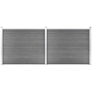 vidaXL - Schuttingpanelenset - 353x146 - cm - HKC - grijs