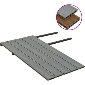 vidaXL - Terrasplanken - met - accessoires - 20 - m² - 2,2 - m - HKC - bruin - en - grijs