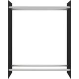 vidaXL Haardhoutrek 80x35x100 cm gehard glas zwart
