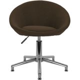 VidaXL Draaibare Eetkamerstoelen 2 st. Stof Donkerbruin