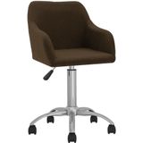 VidaXL Draaibare Eetkamerstoelen 2 st. Stof Donkerbruin